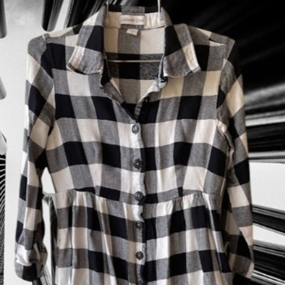 Coldwater Creek Rayon Checkered Pattern Dress